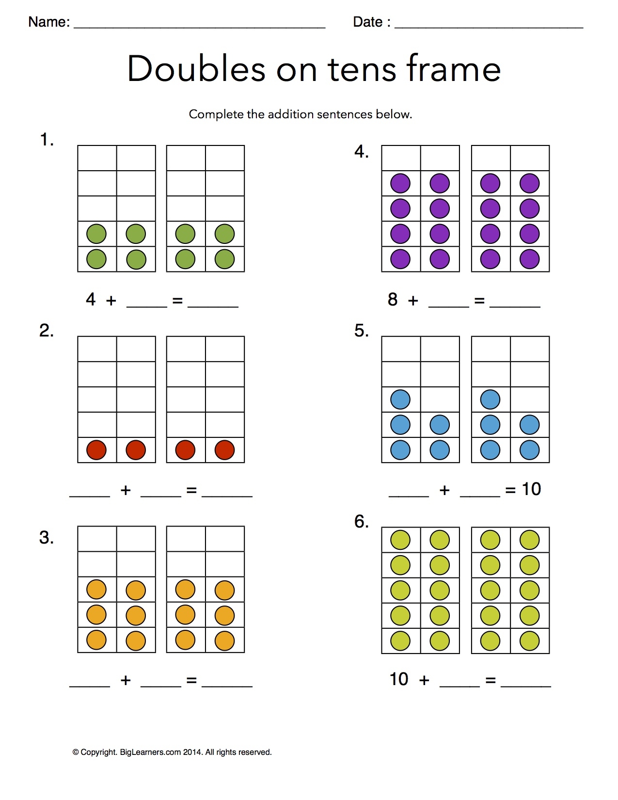 Grade 1 Free Common Core Math Worksheets Biglearners Worksheets Library