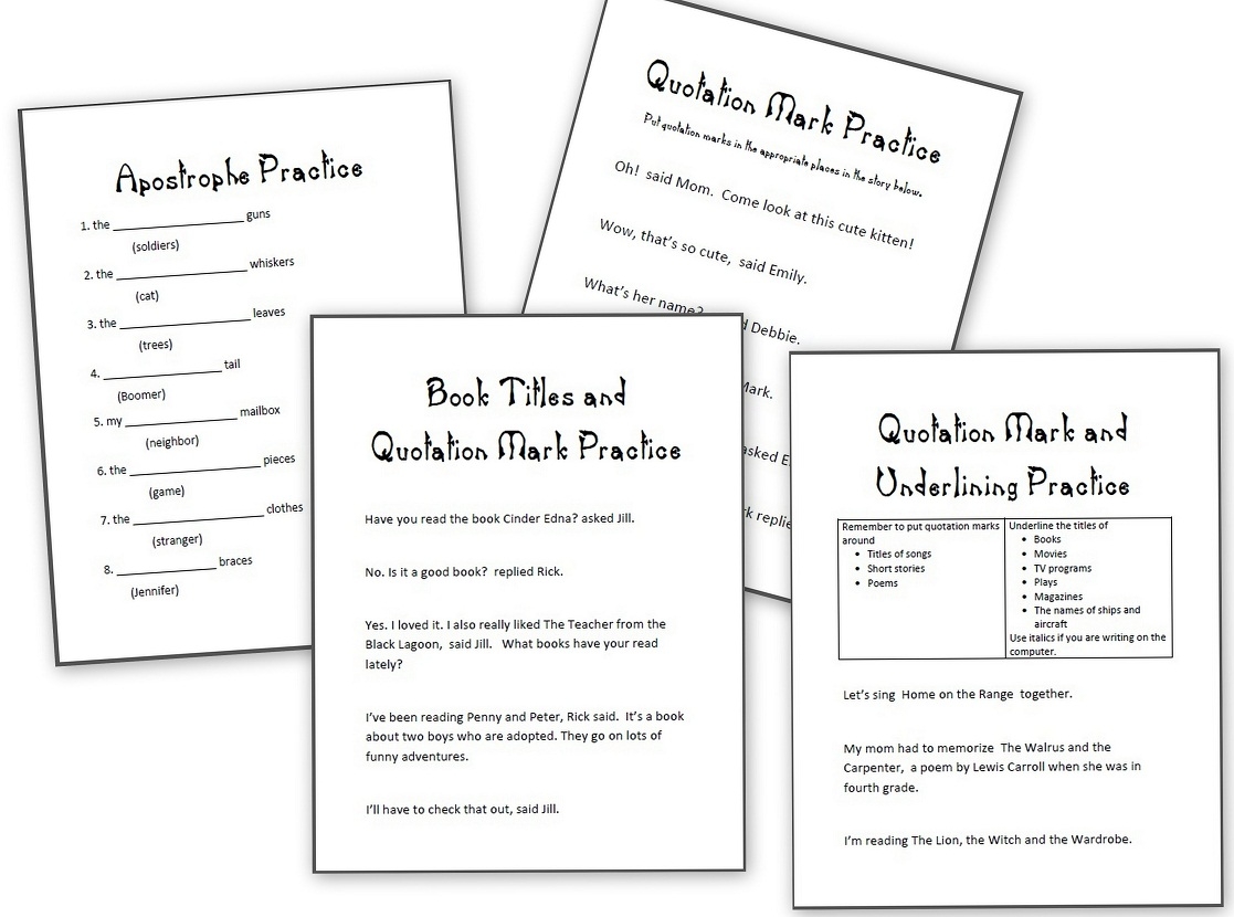 Free Grammar Practice Sheet Quotation Marks Said Asked Words Homeschool Den