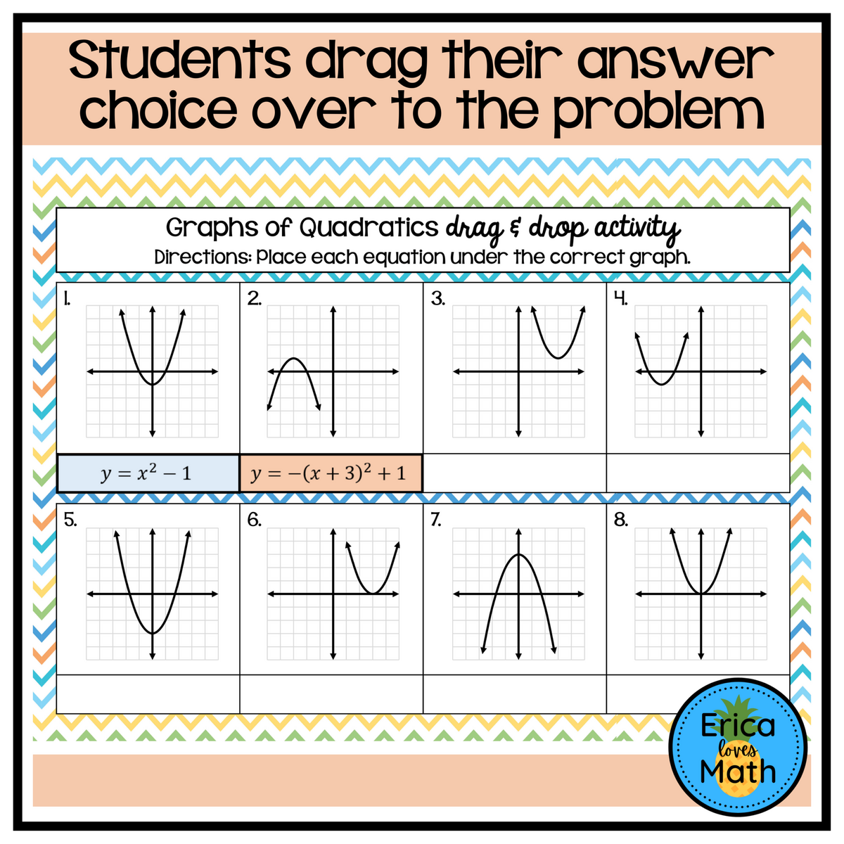Graphs Of Quadratic Functions In Vertex Form Digital Drag Drop Activity Classful Graphs Of Quadratic Functions In Vertex Form Digital Drag Drop Activity Classful