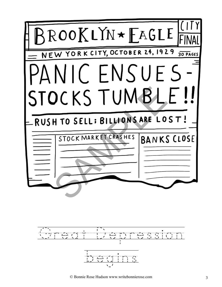 Great Depression Coloring Book Level A Made By Teachers