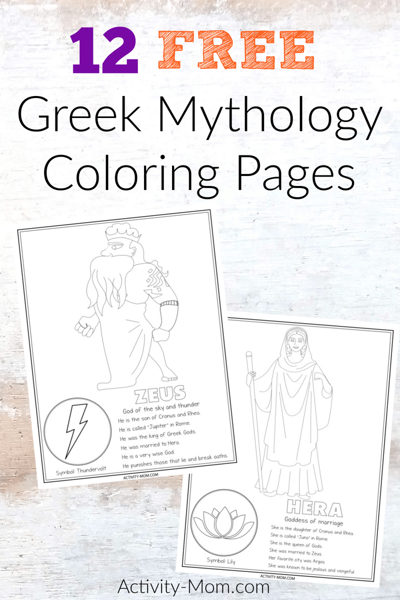 Greek Mythology Coloring Pages free The Activity Mom