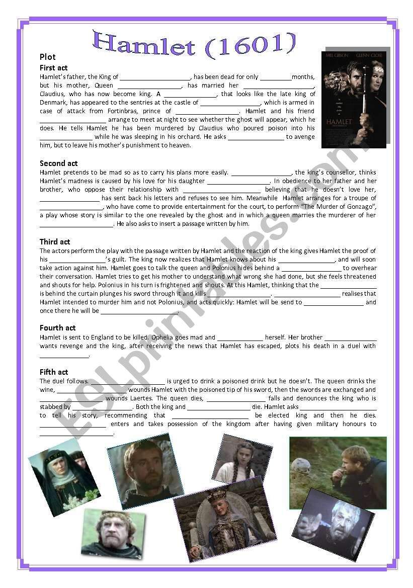 Hamlet Plot ESL Worksheet By Oppilif Hamlet Role Play ESL Worksheet By Aar269