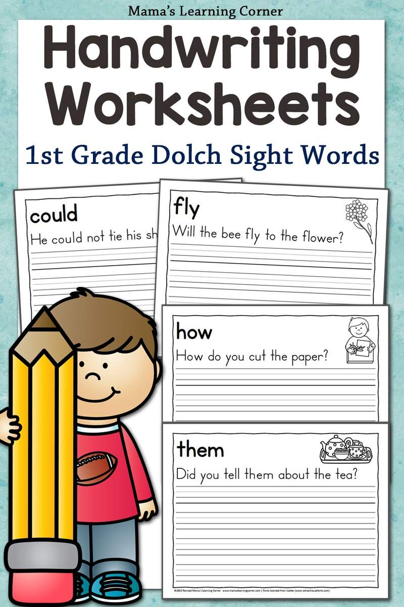 Handwriting Worksheets For Kids Dolch First Grade Words Mamas Worksheets Library