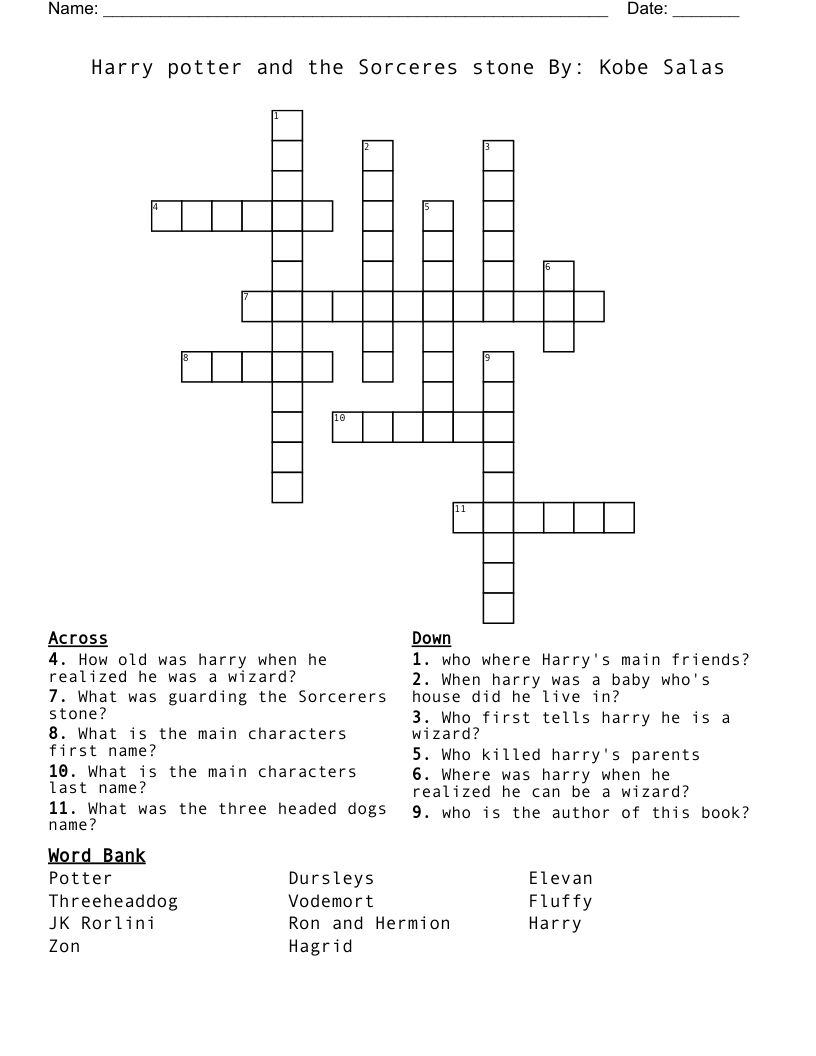 Harry Potter And The Sorcerer S Stone Word Search WordMint