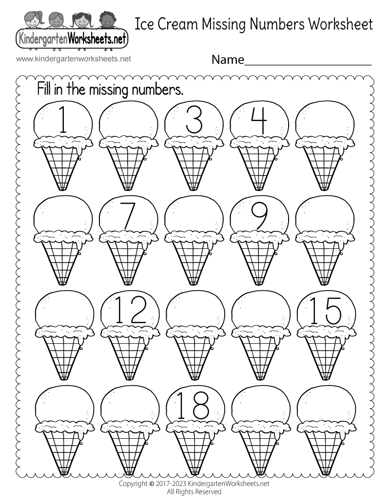Ice Cream Missing Numbers 1 20 Worksheet Free Printable Digital PDF Free Printable Spaceship Missing Numbers Worksheet