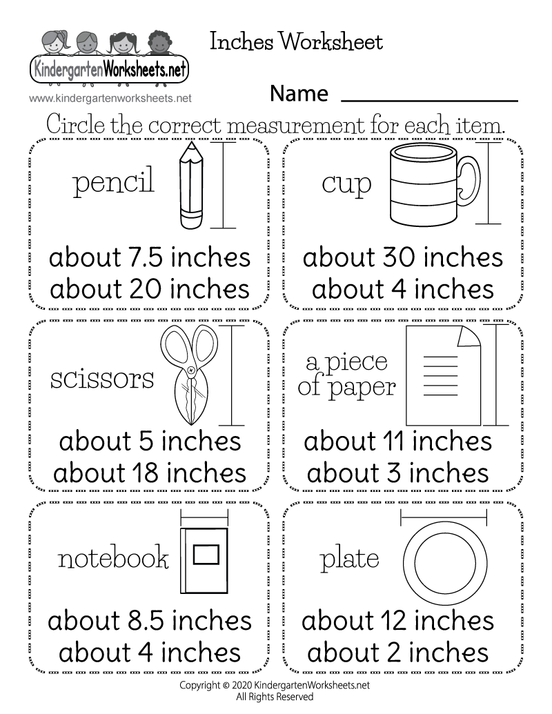 Inches Worksheet Free Printable Digital PDF