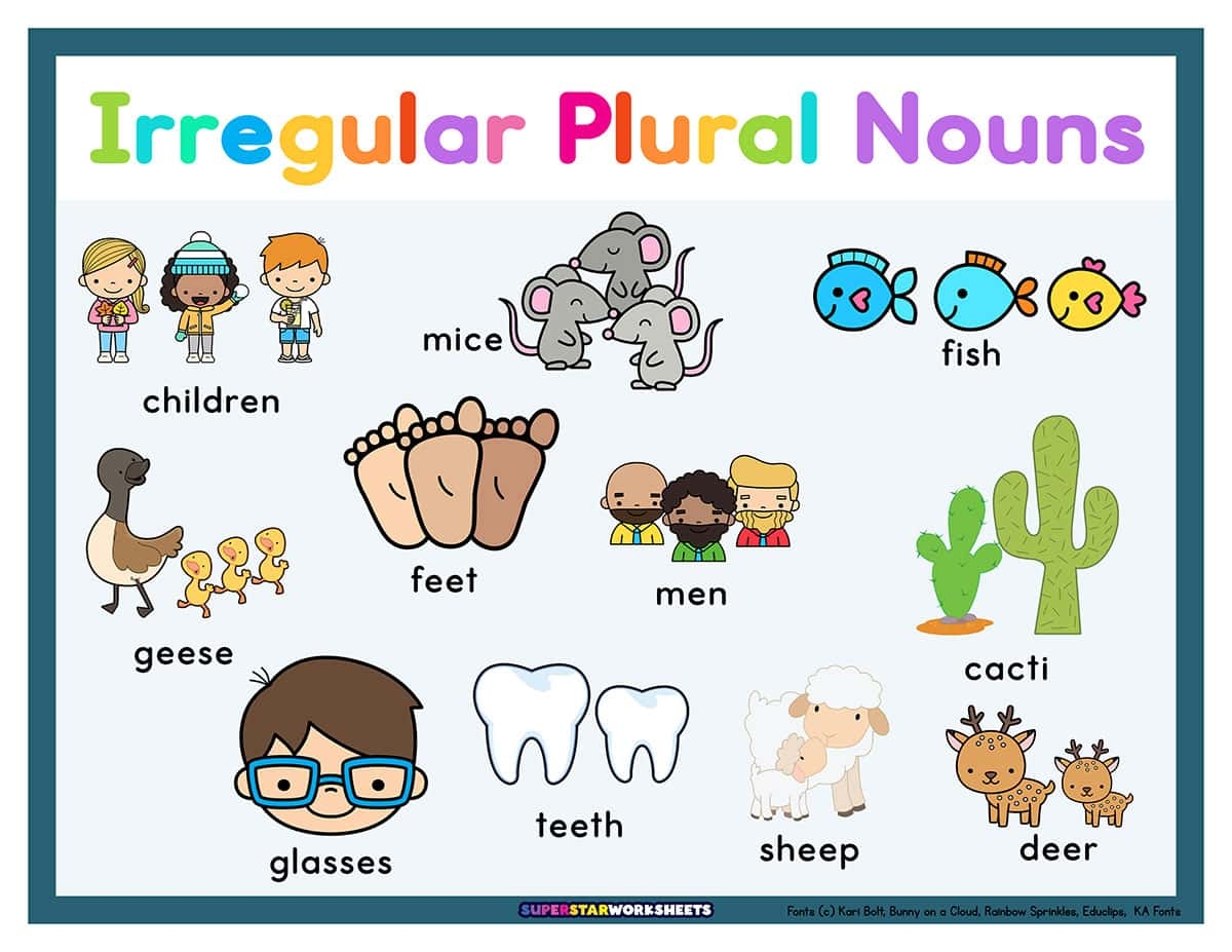 Irregular Plural Noun Worksheets Superstar Worksheets