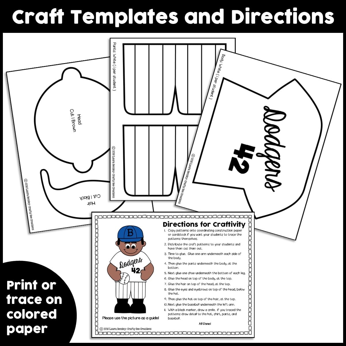 Jackie Robinson Craft Activity Crafty Bee Creations