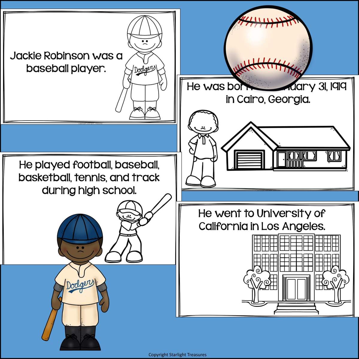 Jackie Robinson Mini Book For Early Readers Black History Month Classful