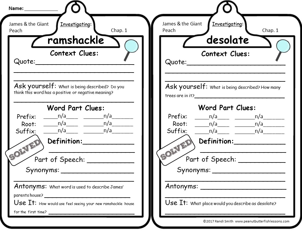 James And The Giant Peach Vocabulary Unit Peanut Butter Fish Lessons James And The Giant Peach 6 Free Printable Coloring Pages