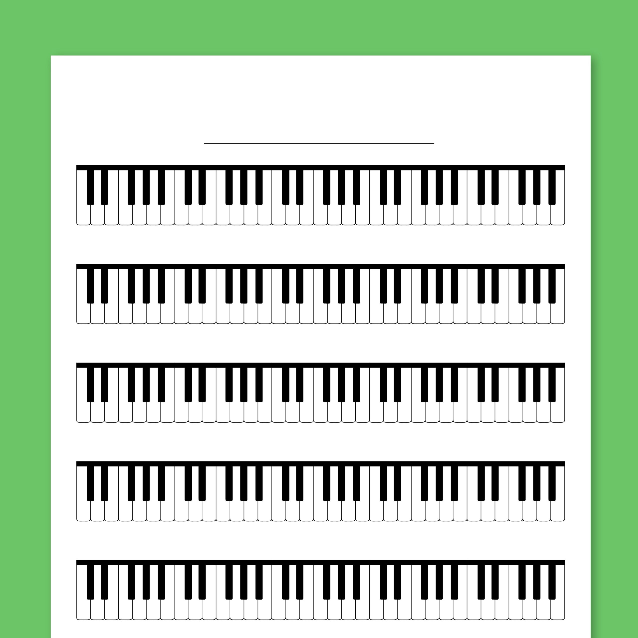Keyboard Worksheet For Piano Blank Printable PDF Keyboard Worksheet For Piano Blank Printable PDF