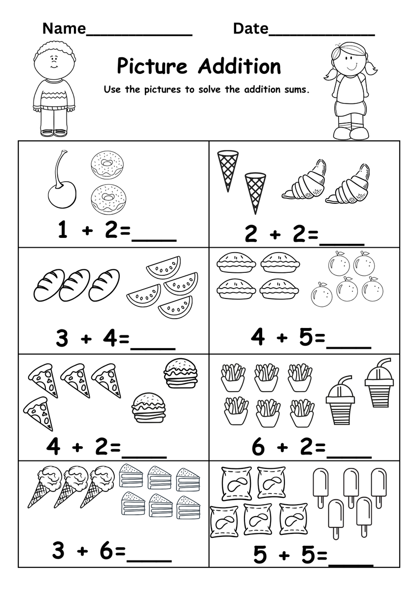 Kindergarten Addition Worksheet Free 30 Printable Single Digit Addition Worksheets Preschool 2nd Grade Math Etsy