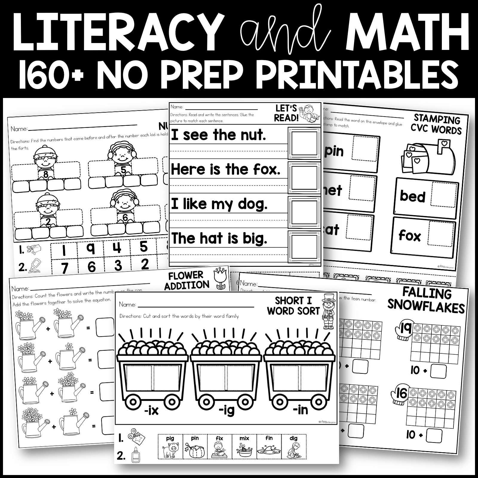 Kindergarten Math And Literacy Printables BUNDLE Miss Kindergarten Summer Worksheet Bundle For Preschool And Kindergarten Made By Teachers