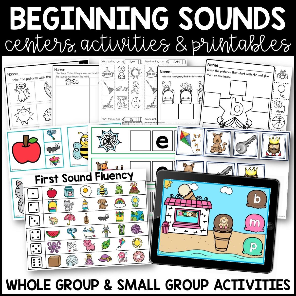 Kindergarten Phonics Centers Beginning Middle And Ending Sounds Worksheets Miss Kindergarten Kindergarten Phonics Centers Beginning Middle And Ending Sounds Worksheets Miss Kindergarten