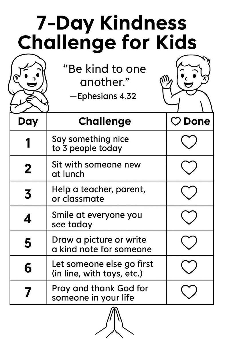 Kindness Activity Bundle Bible Lesson Tracker Coloring Page digital Download Etsy