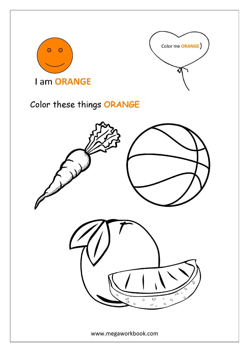 Learn Colors Red Coloring Pages Blue Coloring Pages Yellow Coloring Pages Green Coloring Pages Black White Brown Gray Purple Orange Pink Colors Coloring Pages MegaWorkbook