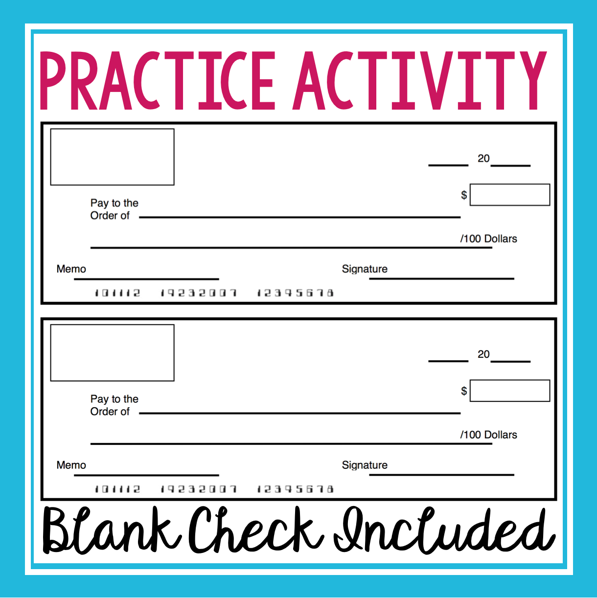 LIFE SKILLS HOW TO WRITE A CHECK CHEQUE Presto Plans Worksheets Library
