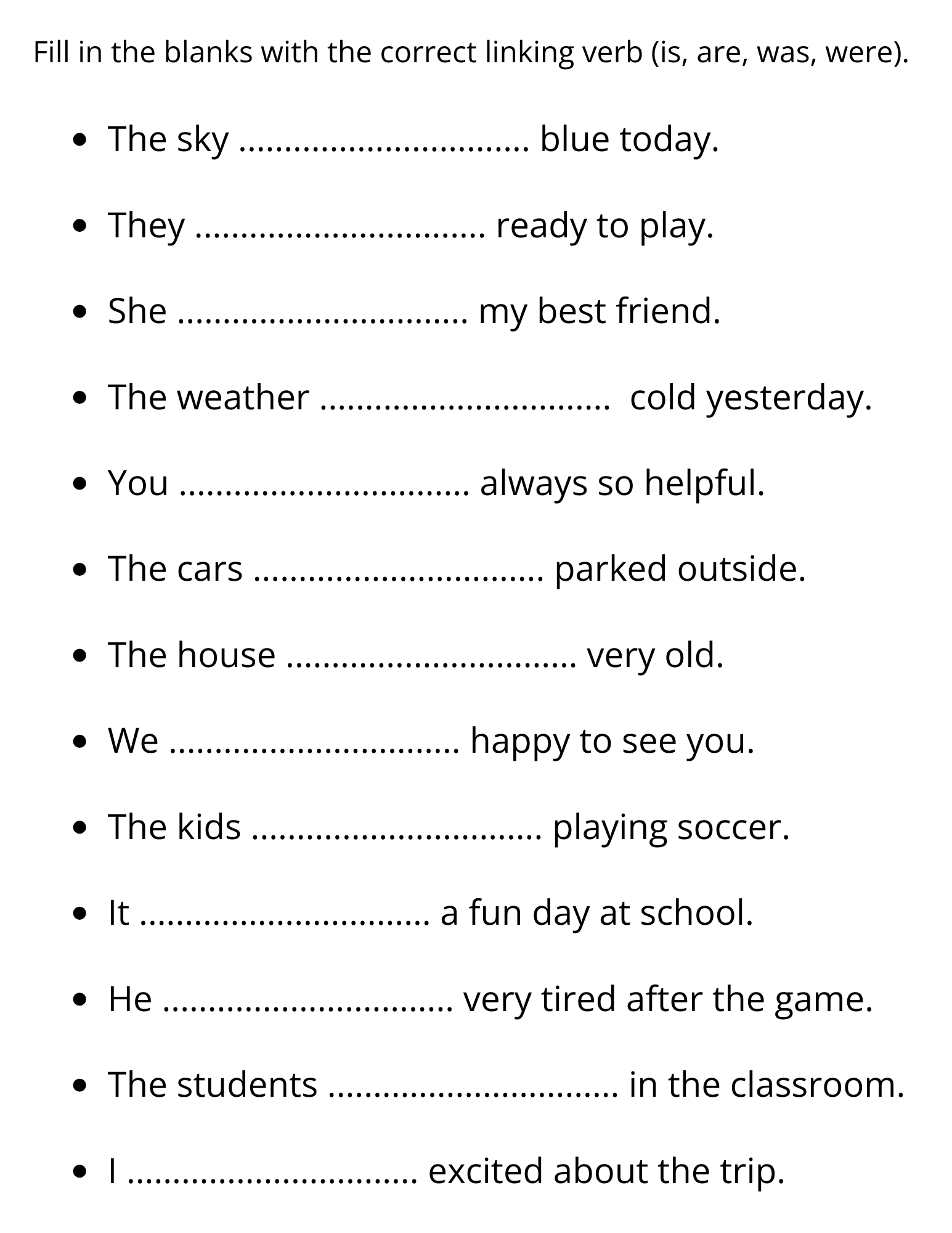 Linking Verbs Sentences Worksheets With Answer Key Made By Teachers 3rd Grade Linking Verb Grammar Worksheets Linking Verb Activities Made By Teachers