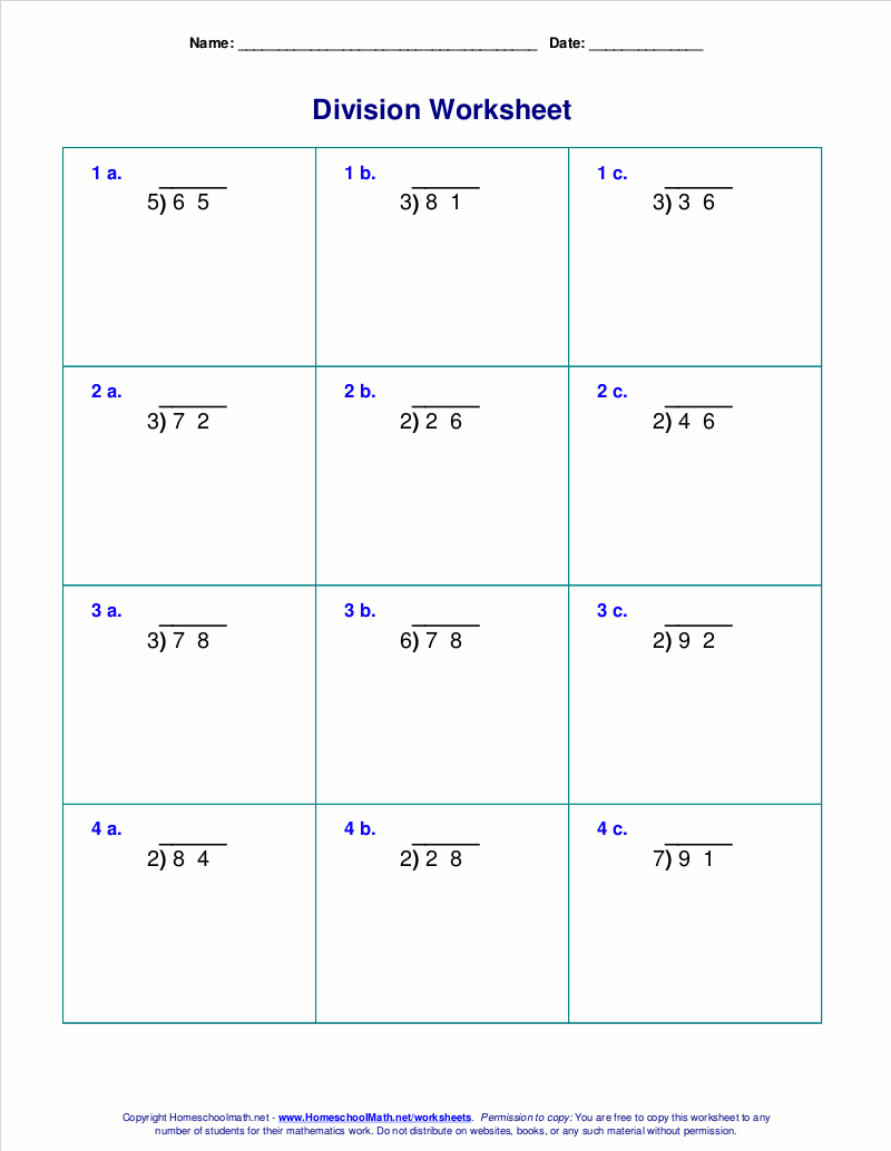 Long Division Practice 2 Digit By 1 Digit Worksheets Etsy