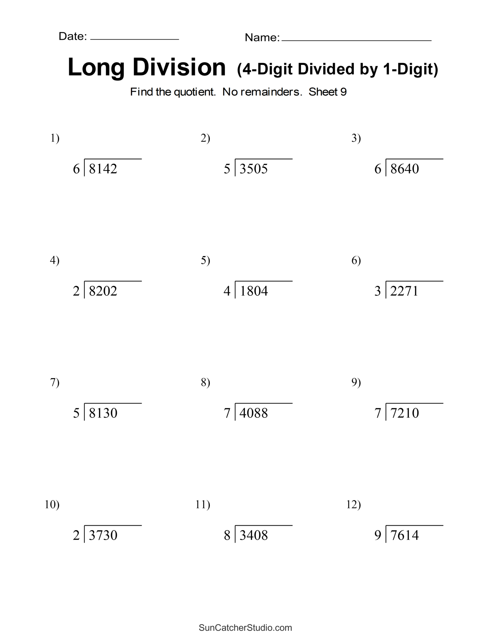 Long Division Worksheets Problems Printable Math Drills Free Printables Lettering SVG Files Tools Apps 4th Grade Long Division Worksheets