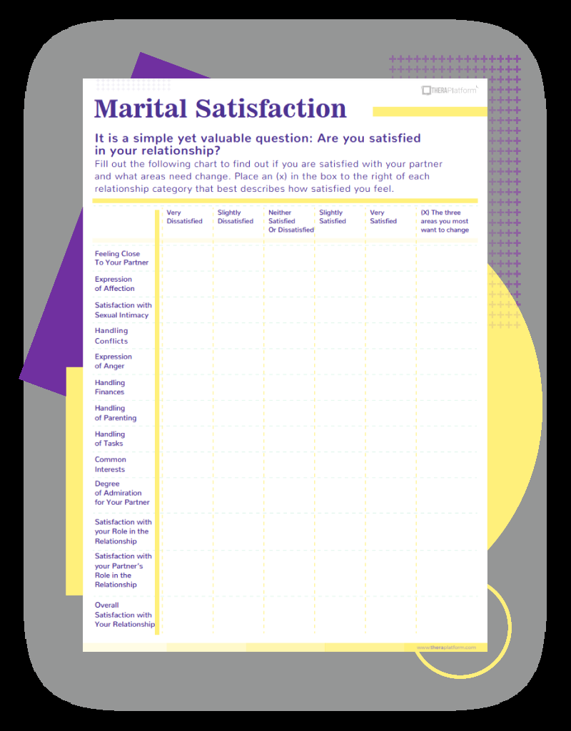 Marital Satisfaction Worksheet Marital Satisfaction Worksheet