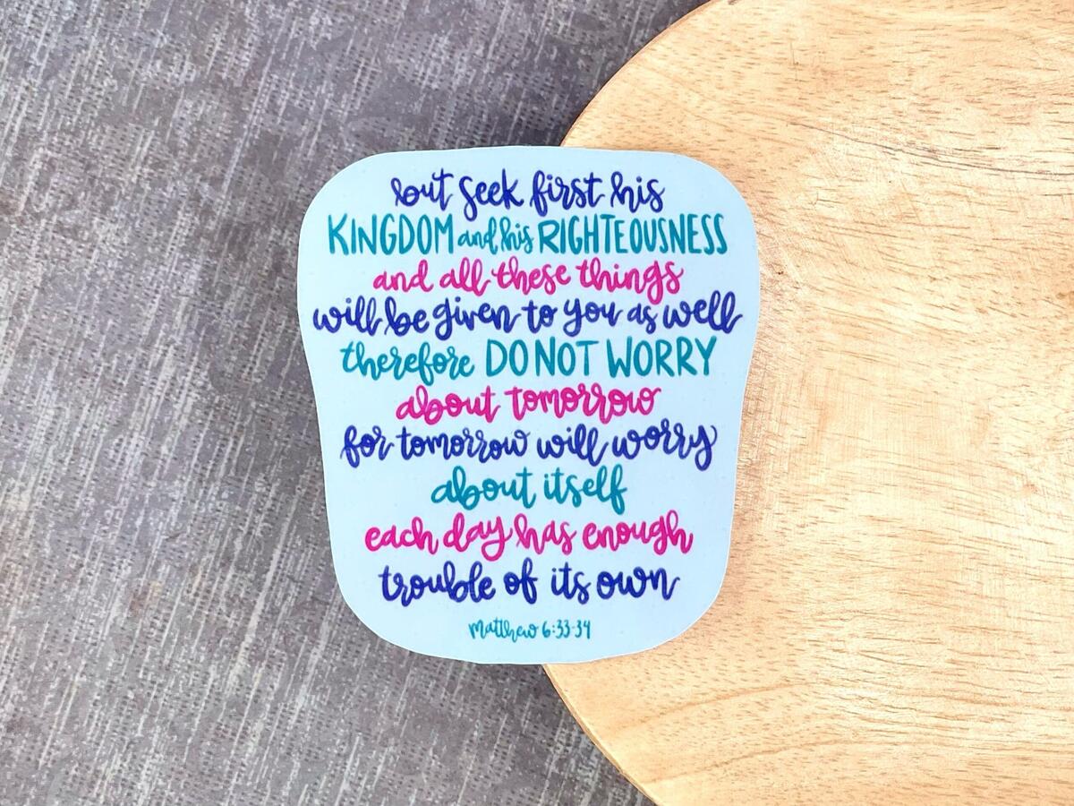 Matthew 6 34 Craft Etsy