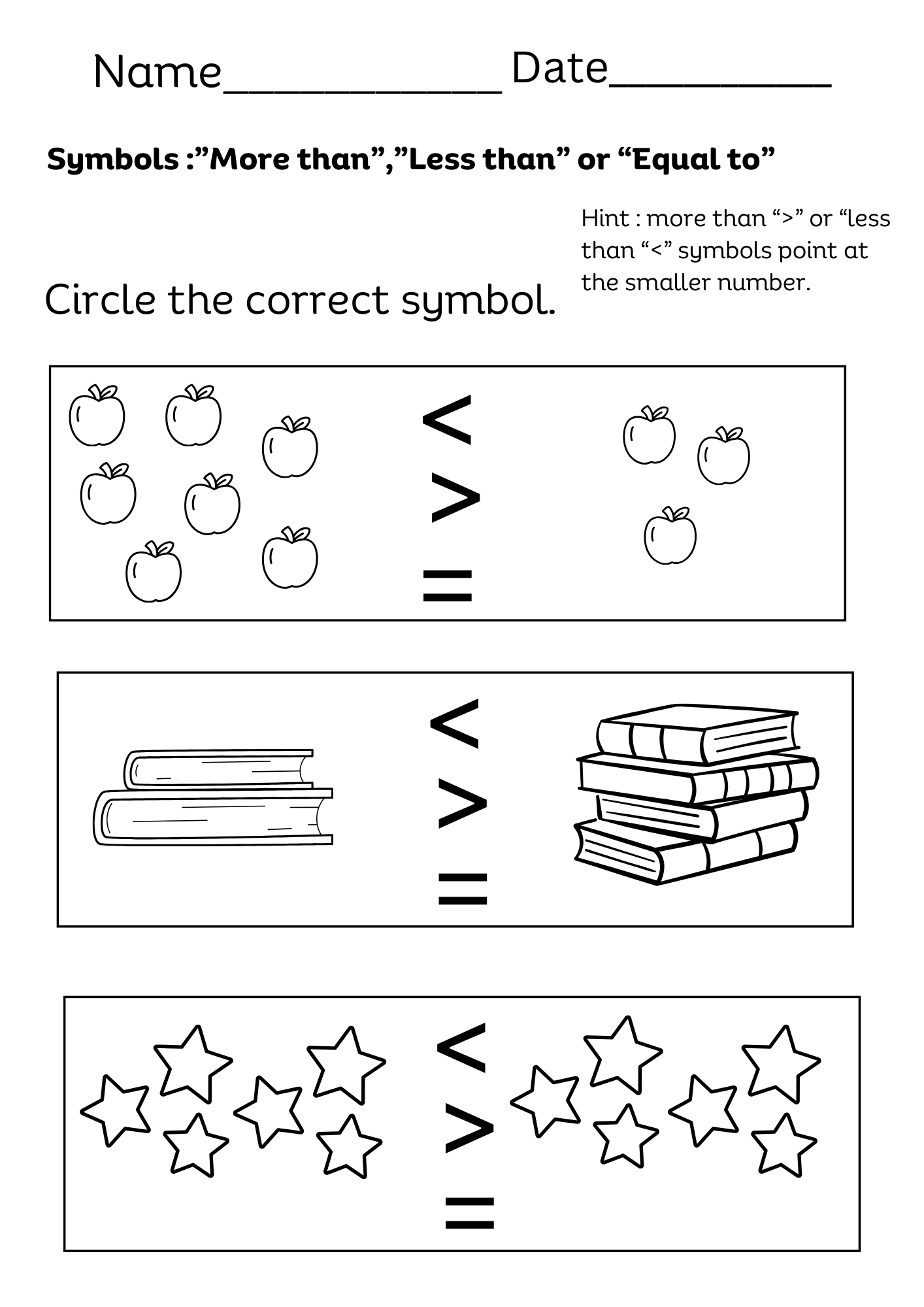 More Or Less Worksheets For Kindergarten 17 Pages More Or Less Worksheets For Kindergarten 17 Pages