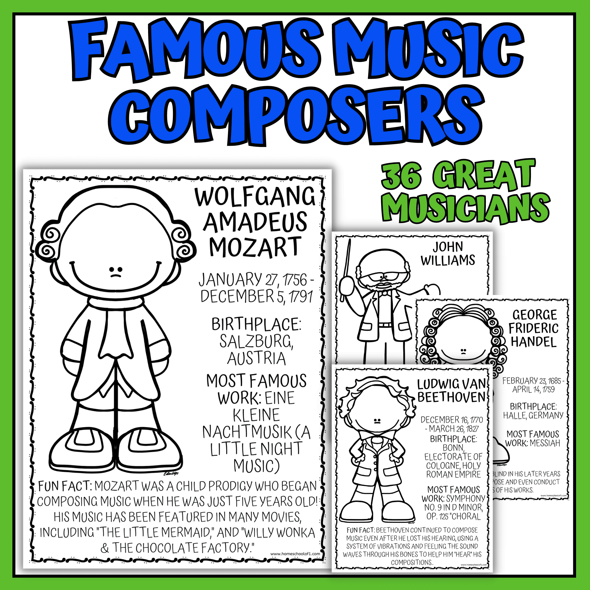 Music Composer Coloring Pages Music Composer Coloring Pages