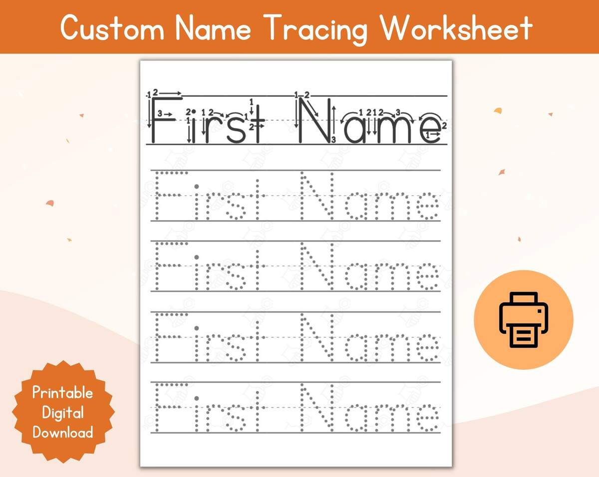 Name Tracing Custom Worksheet Personalized First Name Tracing Name Worksheet Name Tracing Printable Etsy Personalized Name Tracing Sheet Custom Name Trace Preschool Letter Activity Sheet Homeschool Worksheet Kindergarten Handwriting Practice Etsy