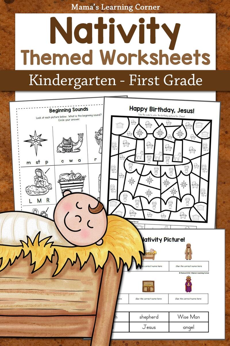 Nativity Worksheets For Kindergarten And 1st Grade Mamas Learning Corner Christmas Bible Verse Printables Christian Preschool Printables