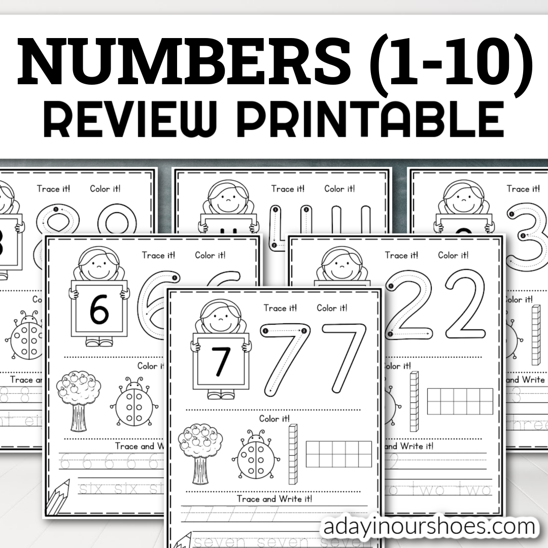 Number 1 10 Tracing And Review Worksheets Free Preschool Tracing Numbers 1 10