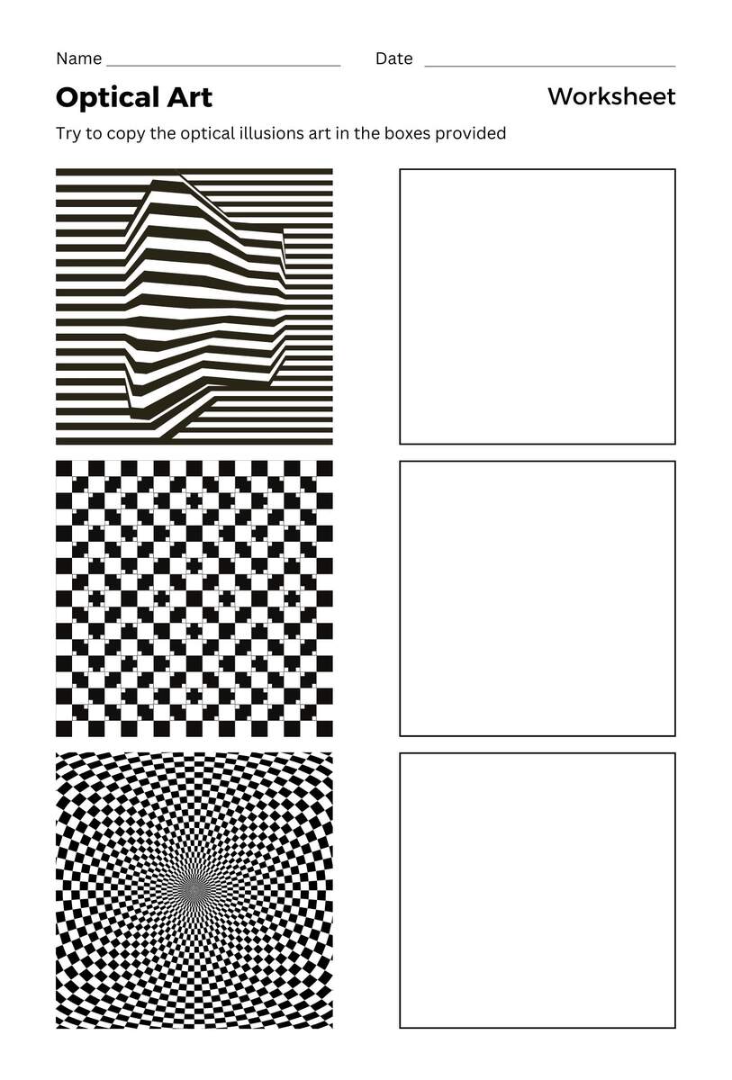 Op Art Worksheets 10 Free PDF Printables Printablee Op Art Worksheets 10 Free PDF Printables Printablee