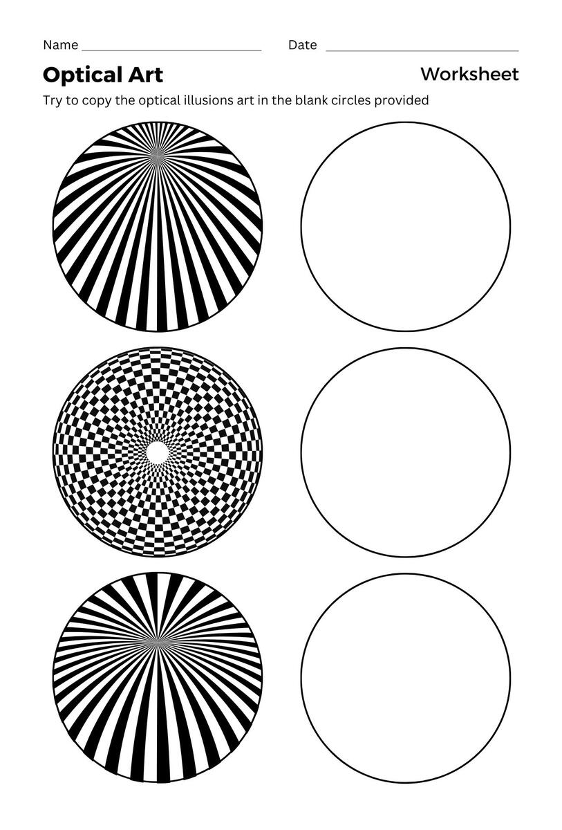 Op Art Worksheets 10 Free PDF Printables Printablee Op Art Worksheets 10 Free PDF Printables Printablee