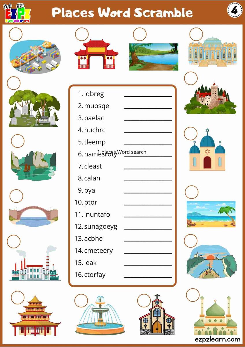 Places In The City Word Scramble Activity Free PDF For Primary Students English Language Learners 4 4 Ezpzlearn