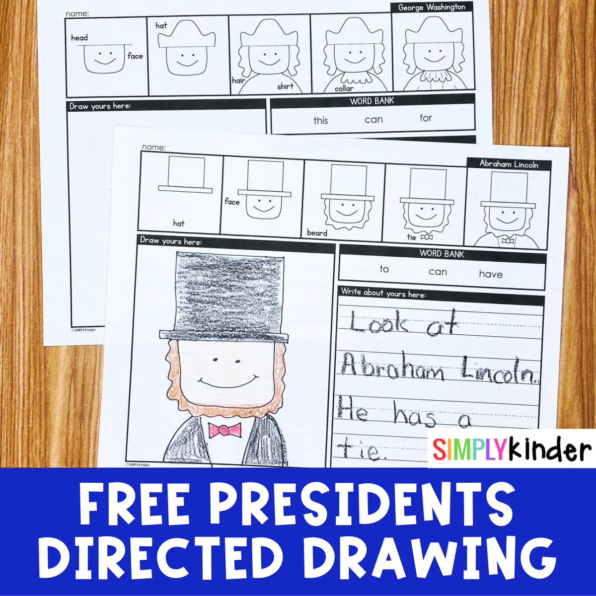 Presidents Day Directed Drawing Free Printable Simply Kinder