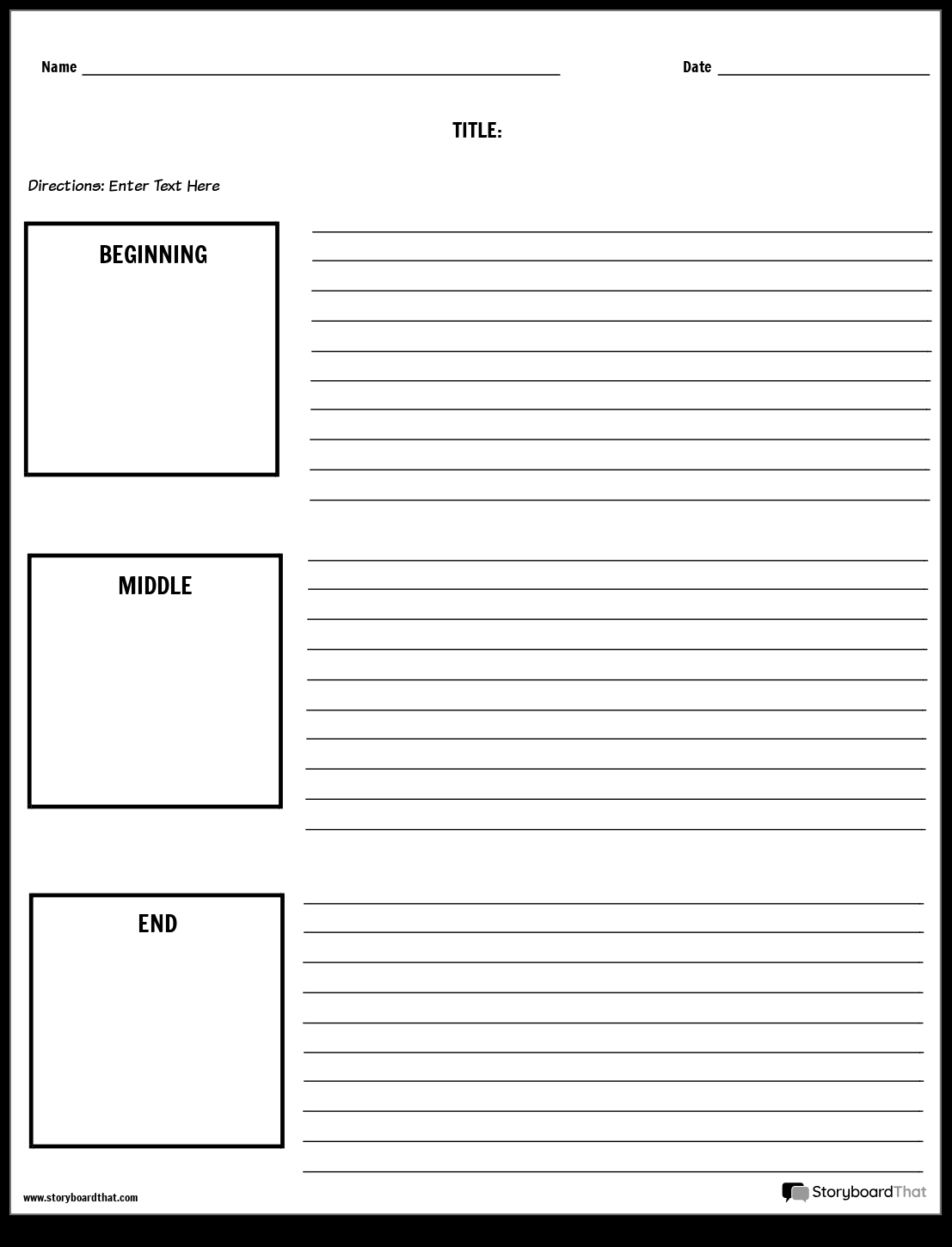 Print Ready Beginning Middle End Worksheet Print Ready Beginning Middle End Worksheet