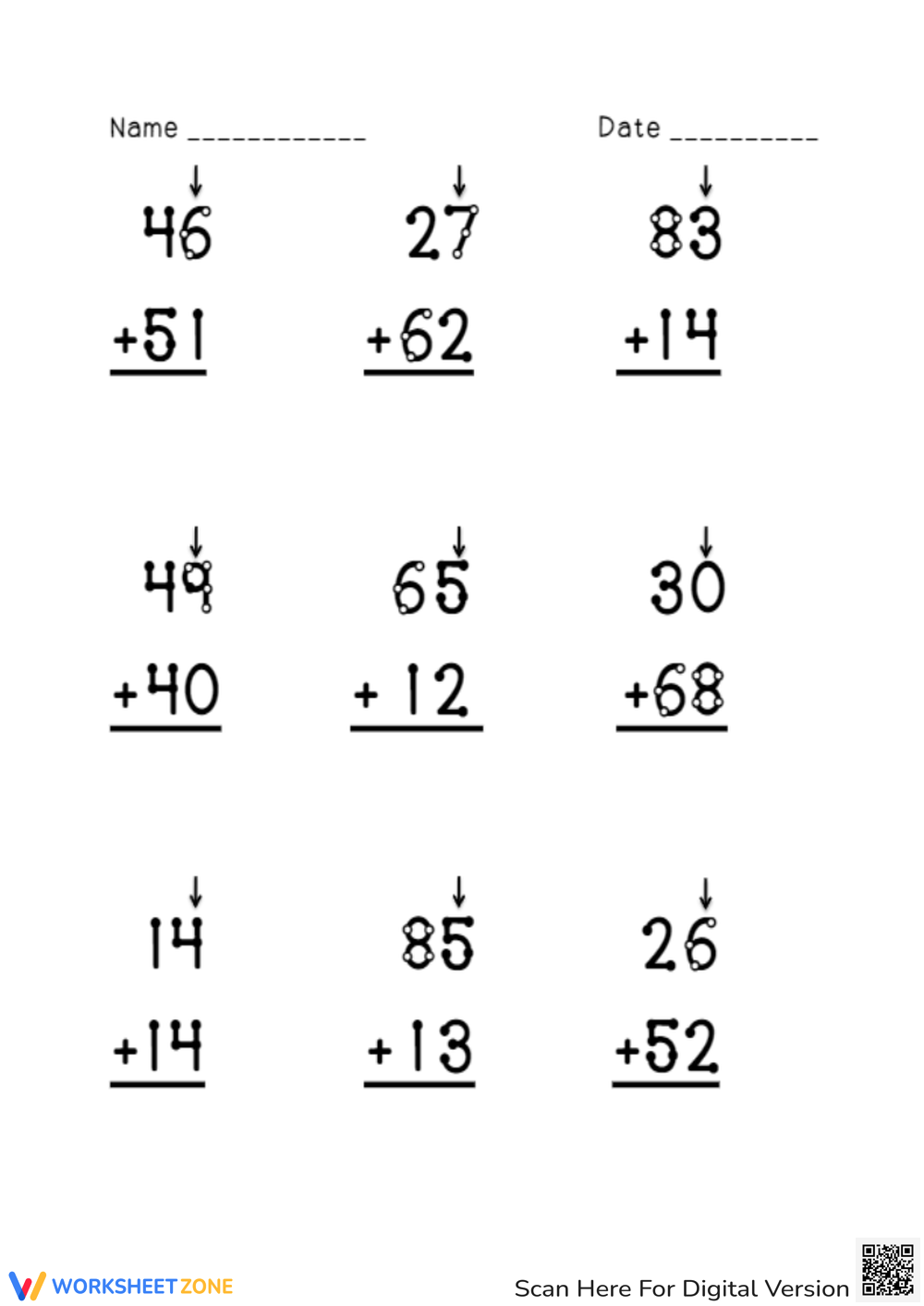 Printable 2nd Grade Touch Math Worksheets