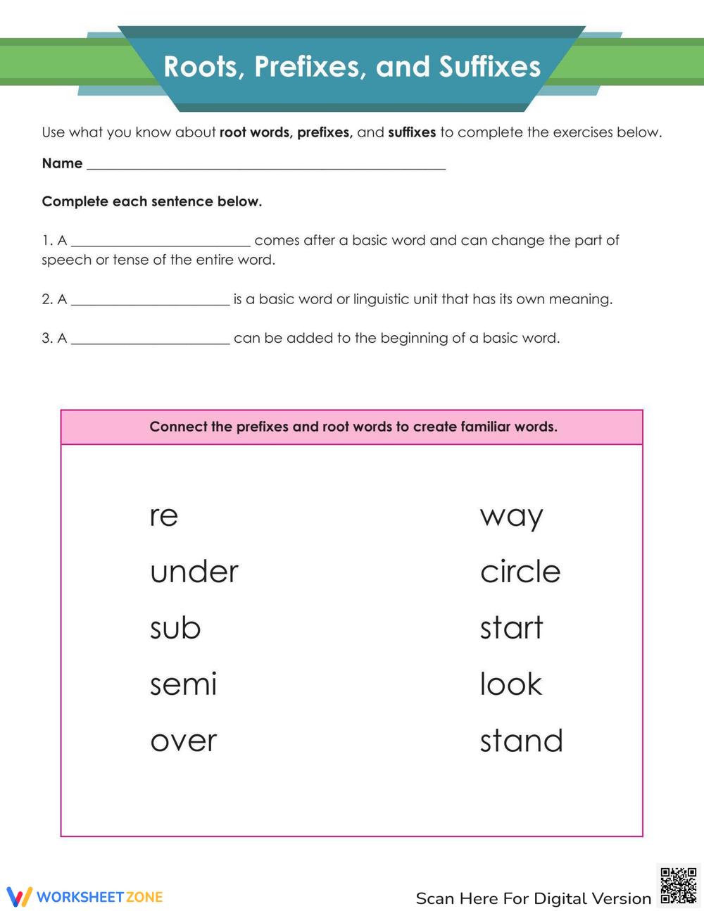 Printable 5th Grade Easter Affixes Worksheets