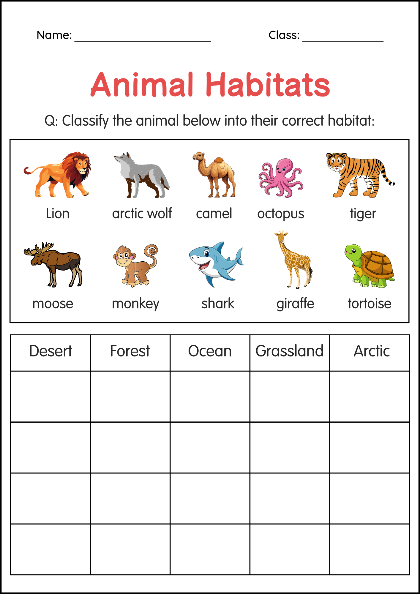 Printable Animal Habitats Worksheets Habitat Of Animals Activity For Grade 3 Made By Teachers Free Animals Homes Worksheet Download Free Animals Homes Worksheet Png Images Free Worksheets On Clipart Library