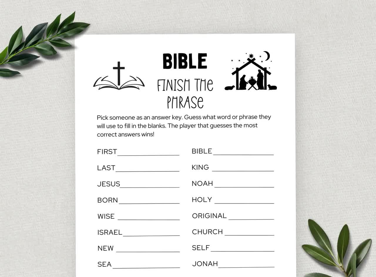 Printable Bible Finish The Phrase Bible Games Fun Christian Youth Group Game Sunday School Church Study Activity For Kids And Adults Etsy Printable Bible Finish The Phrase Bible Games Fun Christian Youth Group Game Sunday School Church Study Activity For Kids And Adults Etsy