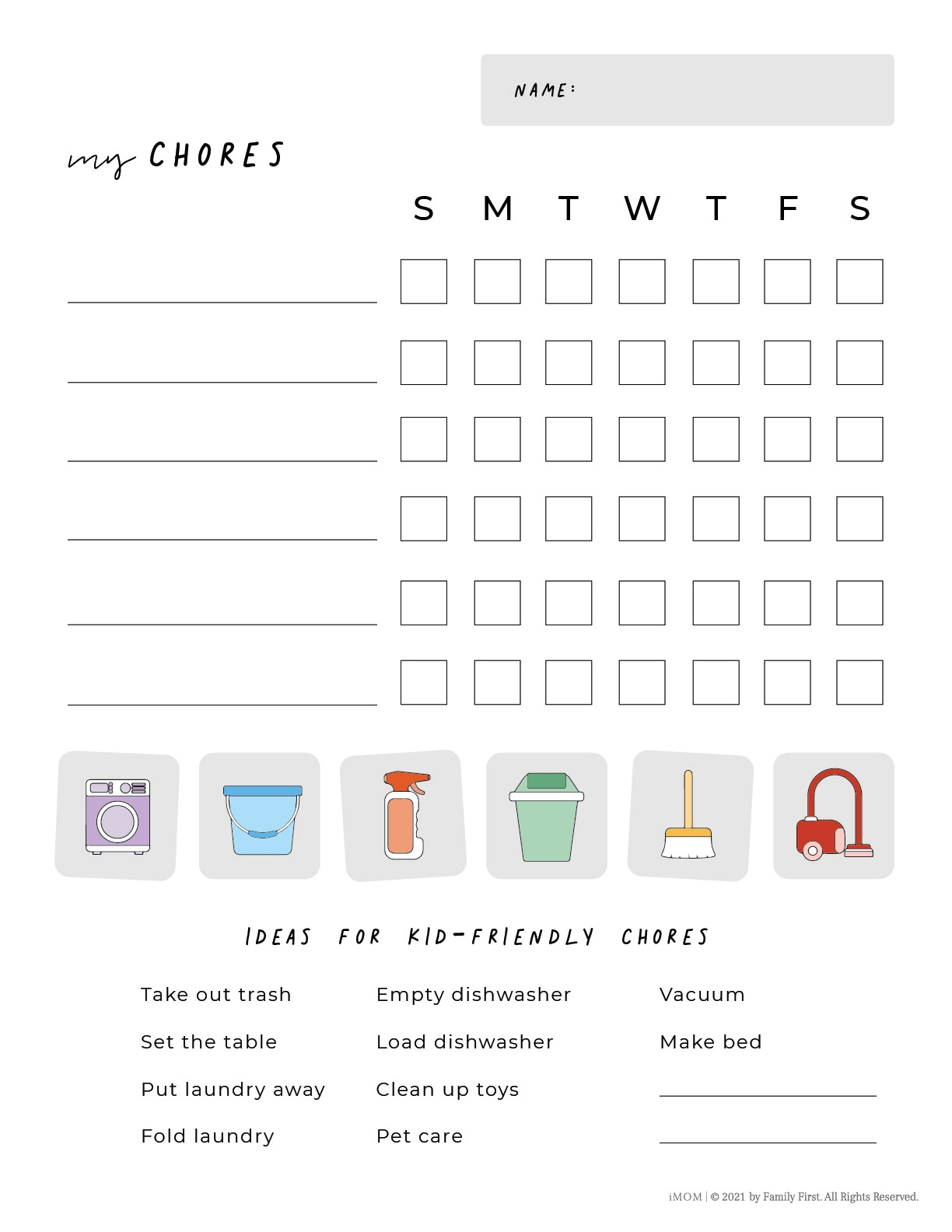 Printable Chore Chart For Kids IMOM Household Chores Vocabulary Read And Choose Worksheet For Children And ESL Students Download Free Group 2 Ezpzlearn