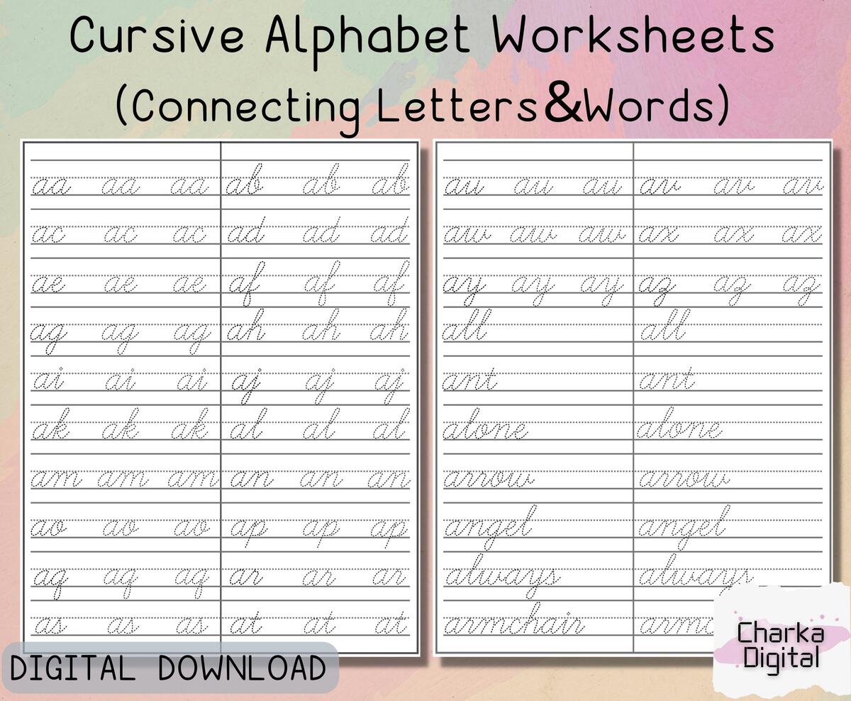 Cursive Handwriting Practice Sheets Free Pdfs SOR Aligned Literacy Learn