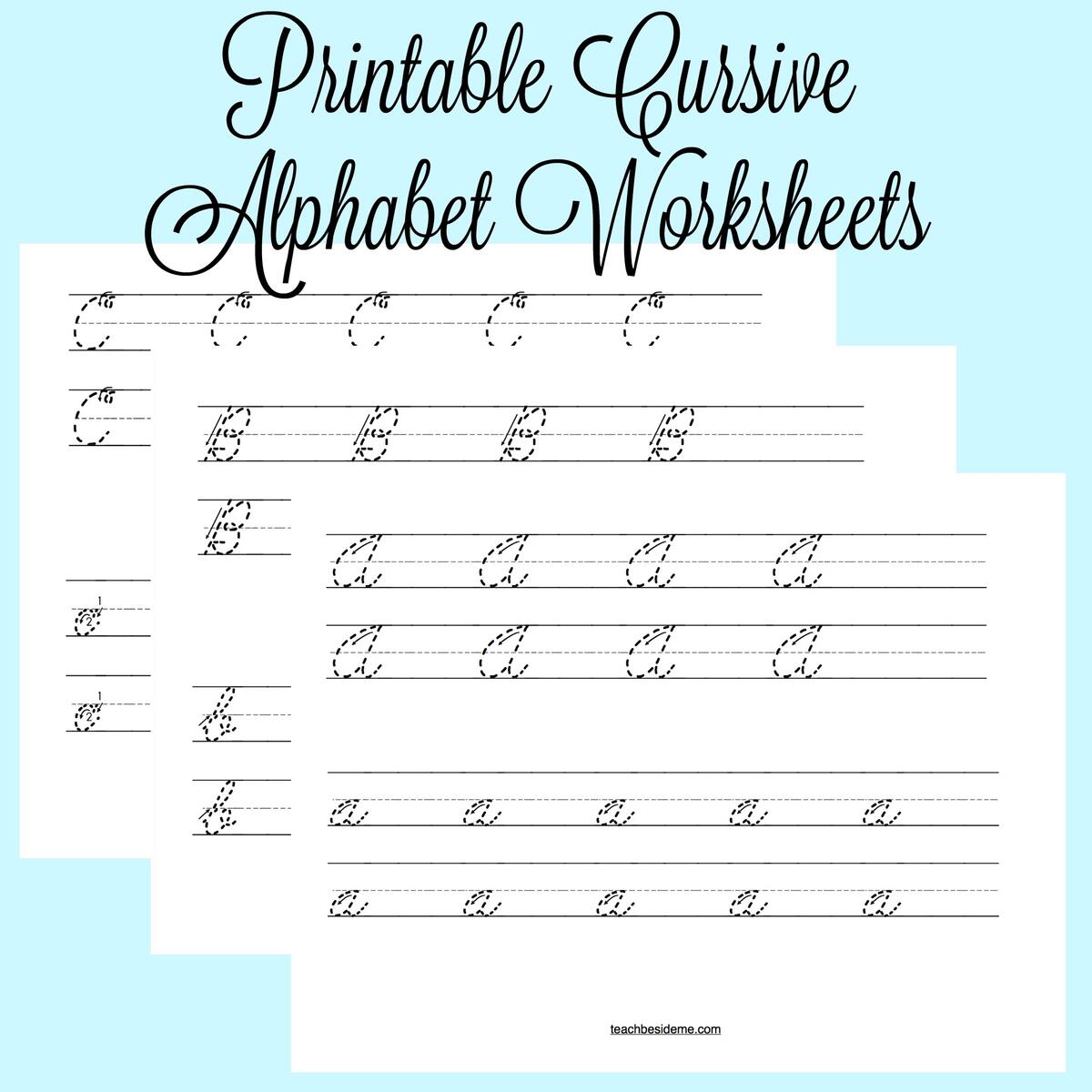 Free Printable Teaching Cursive Writing Worksheet