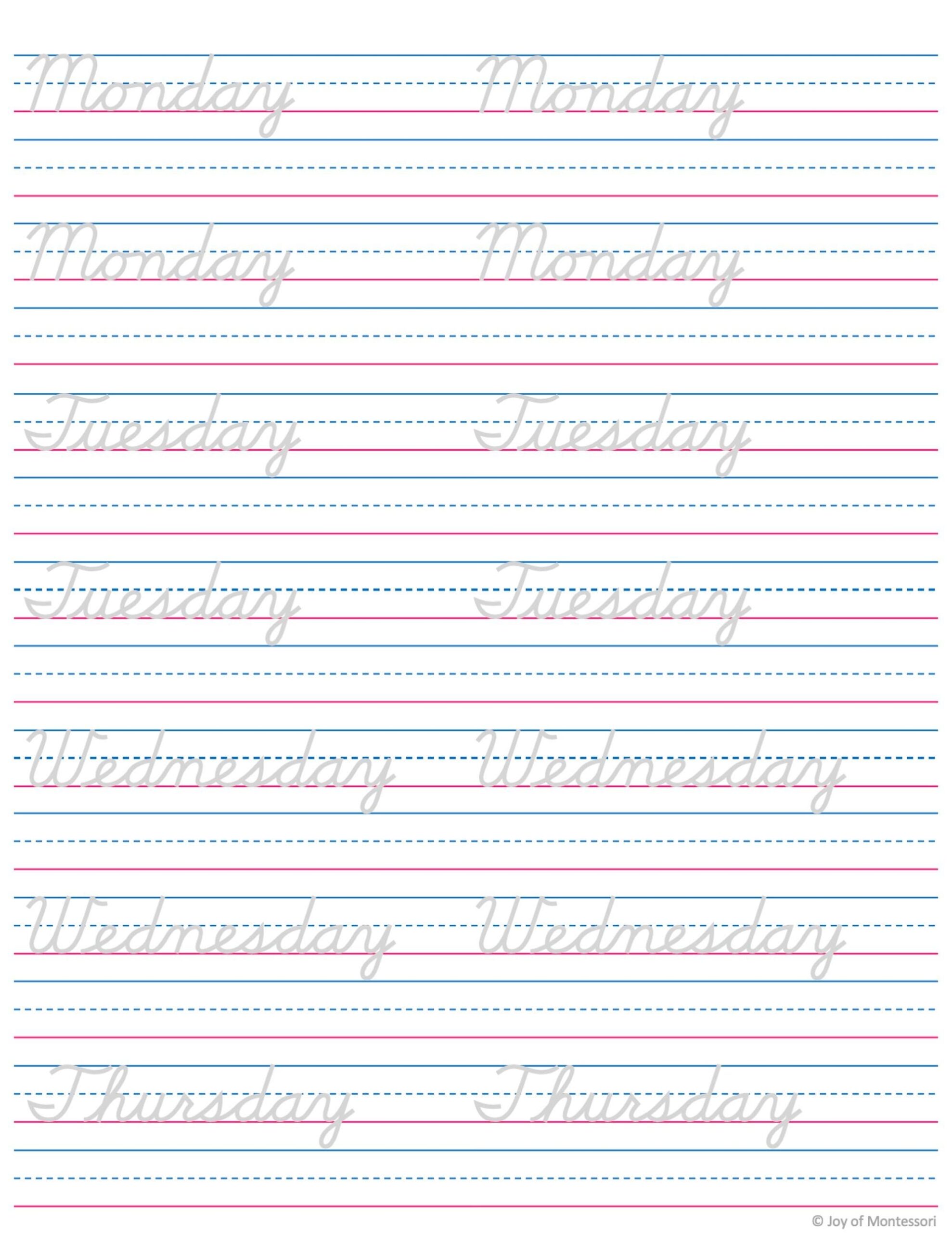 Printable Cursive Handwriting Worksheets For Cursive Practice Book Elementary Cursive Handwriting Etsy