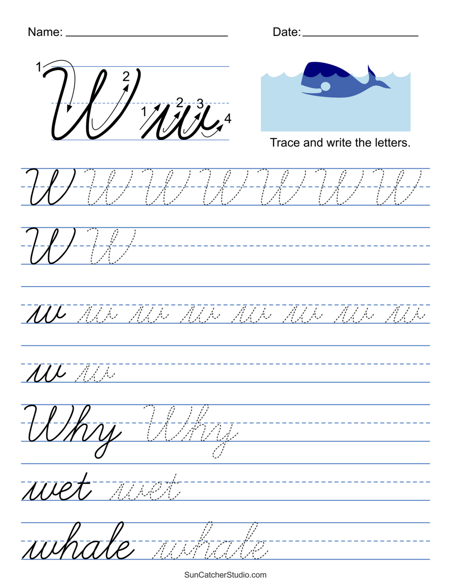 Printable Cursive Handwriting Worksheets Practice Letters Free Printables Lettering SVG Files Tools Apps