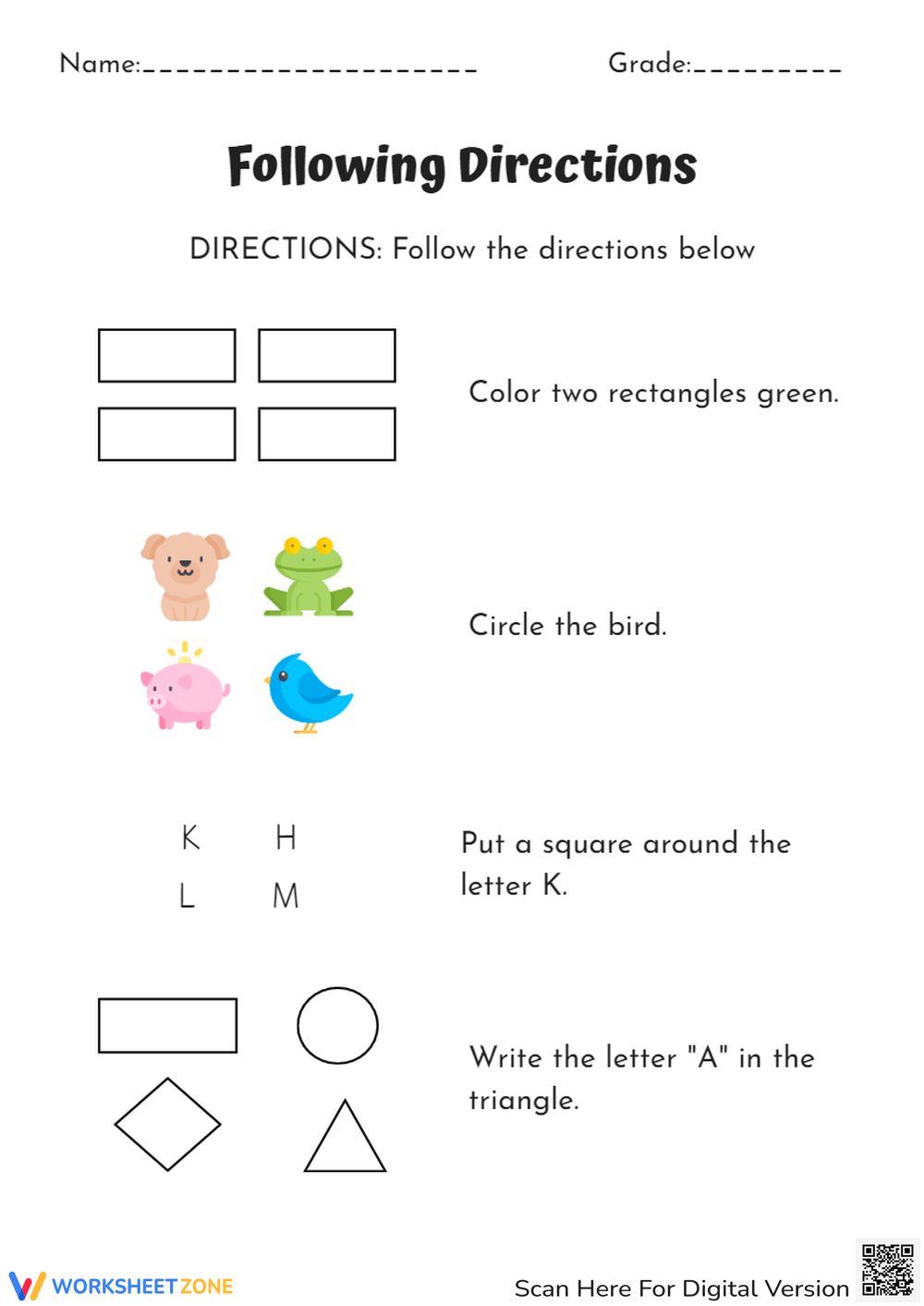 Following Directions Worksheets Superstar Worksheets