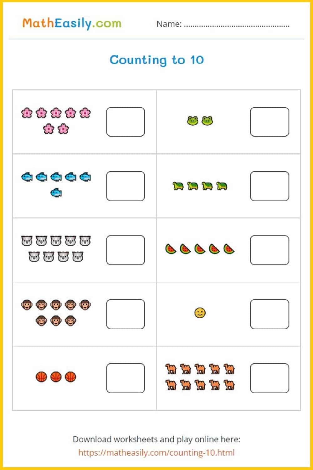 Summer Math Worksheet Free Printable Digital PDF