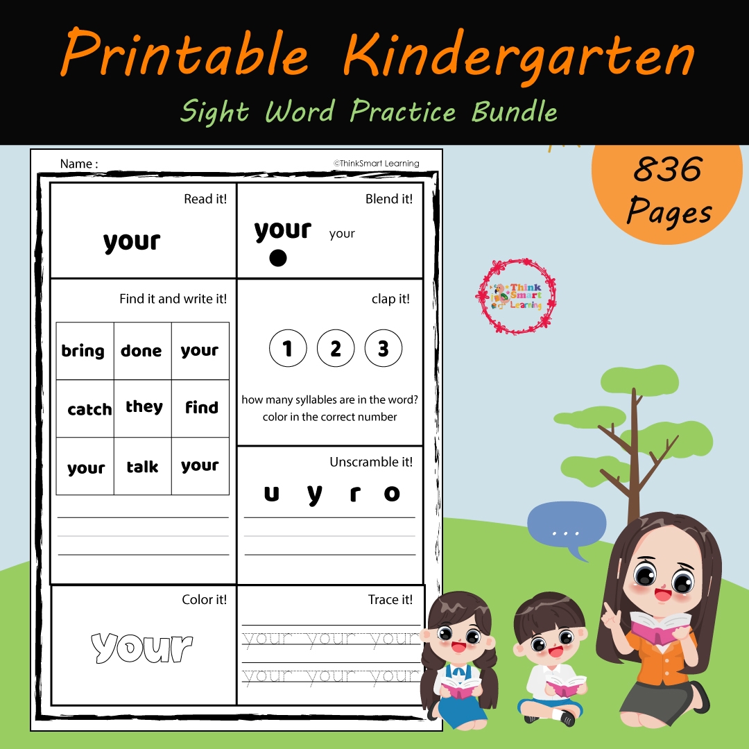Printable Kindergarten Sight Word Practice Bundle High Frequency Words Worksheets Made By Teachers Printable Kindergarten Sight Word Practice Bundle High Frequency Words Worksheets Made By Teachers