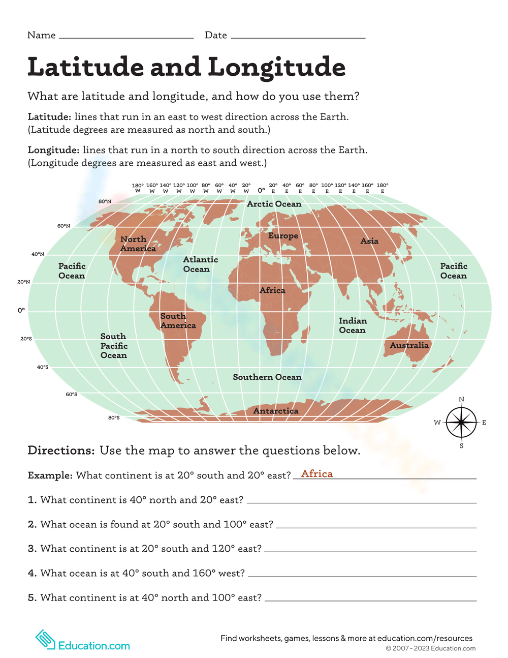 Printable Latitude And Longitude Worksheets Printable Latitude And Longitude Worksheets