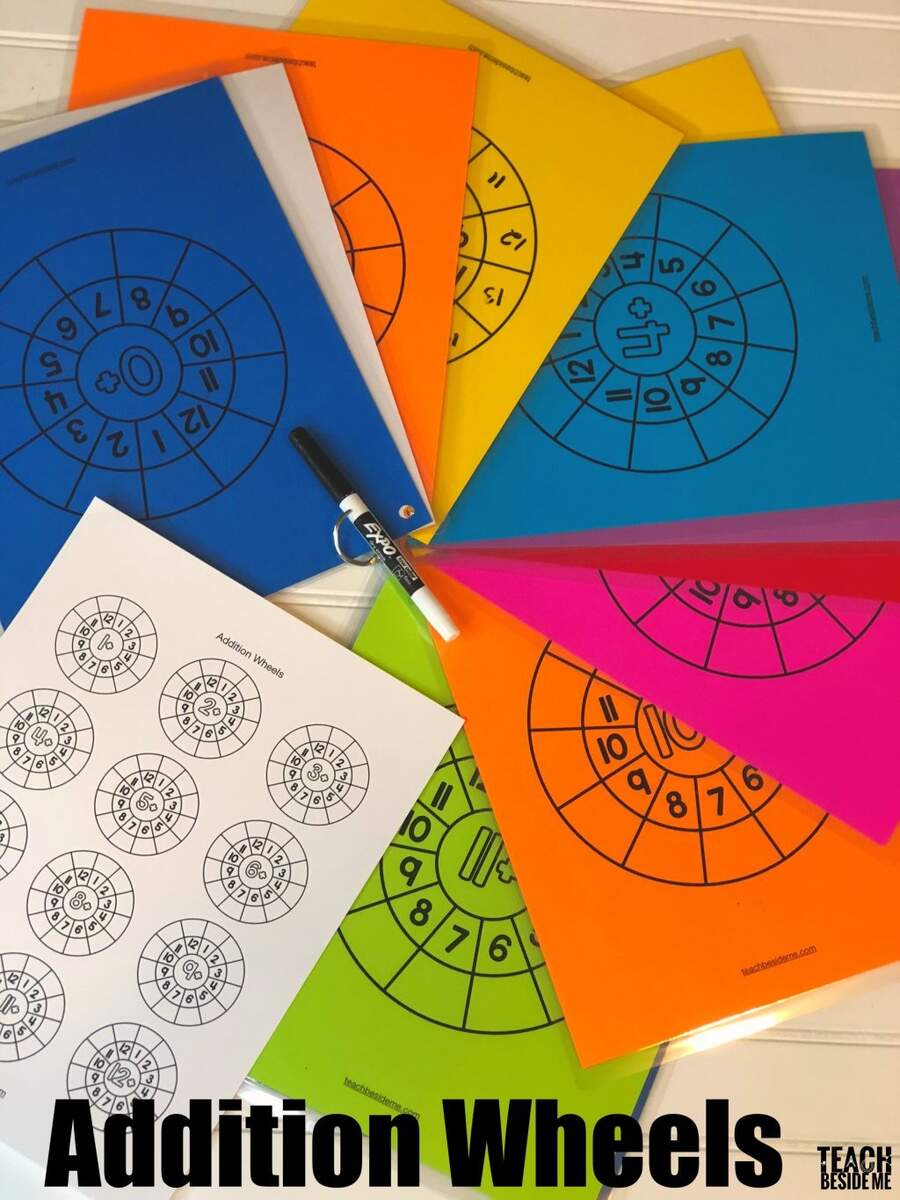 Printable Math Addition Wheels Teach Beside Me